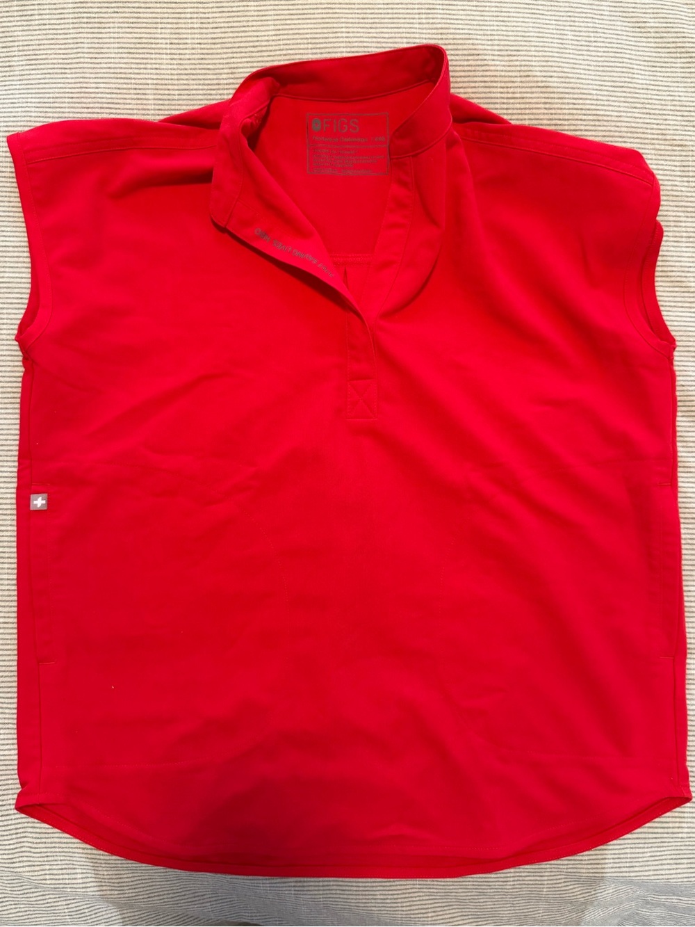 FIGS Pop Red Rafaela Top